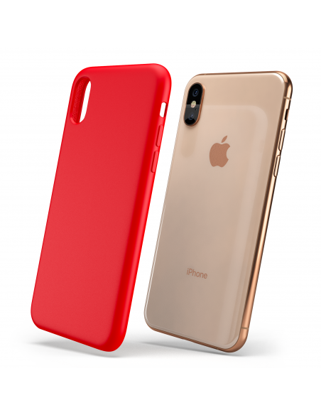 Custodia LiquidSoft® in Silicone + Interno Microfibra - iPhone X/XS - Rosso