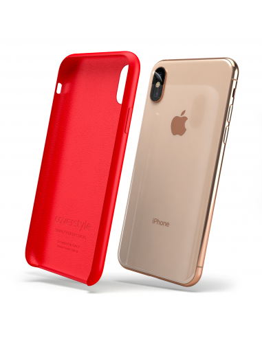 Custodia LiquidSoft® in Silicone + Interno Microfibra - iPhone X/XS - Rosso