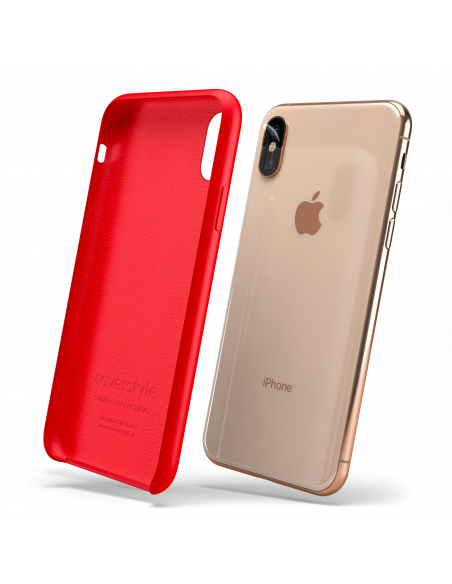 Custodia LiquidSoft® in Silicone + Interno Microfibra - iPhone X/XS - Rosso
