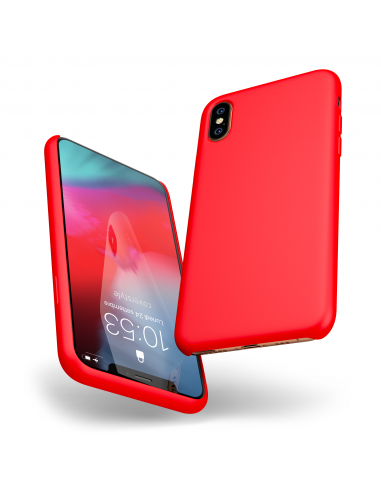 Custodia LiquidSoft® in Silicone + Interno Microfibra - iPhone X/XS - Rosso