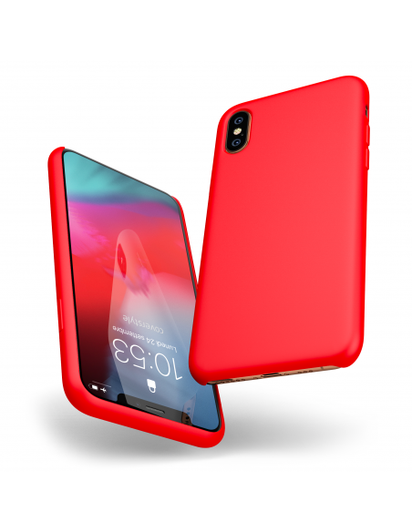 Custodia LiquidSoft® in Silicone + Interno Microfibra - iPhone X/XS - Rosso