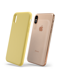 Custodia LiquidSoft® in Silicone + Interno Microfibra - iPhone X/XS - Giallo 2