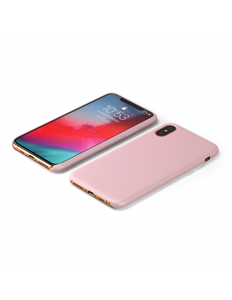 Custodia LiquidSoft® in Silicone + Interno Microfibra - iPhone X/XS - Rosa Chiaro