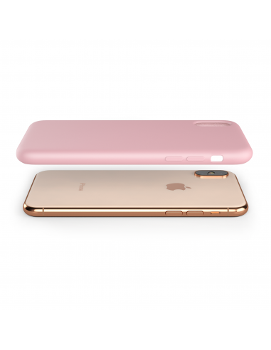 Custodia LiquidSoft® in Silicone + Interno Microfibra - iPhone X/XS - Rosa Chiaro
