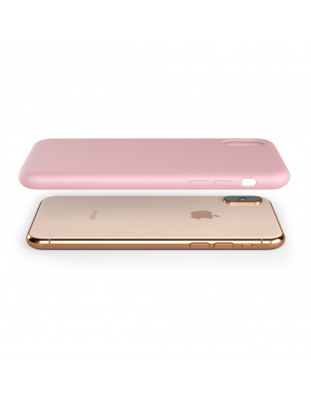 Custodia LiquidSoft® in Silicone + Interno Microfibra - iPhone X/XS - Rosa Chiaro