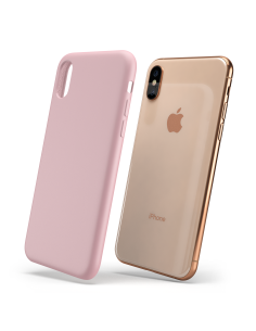 Custodia LiquidSoft® in Silicone + Interno Microfibra - iPhone X/XS - Rosa Chiaro 2