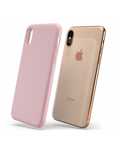 Custodia LiquidSoft® in Silicone + Interno Microfibra - iPhone X/XS - Rosa Chiaro