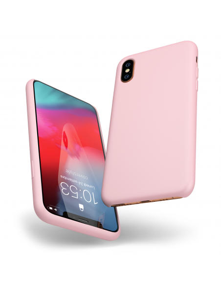 Custodia LiquidSoft® in Silicone + Interno Microfibra - iPhone X/XS - Rosa Chiaro
