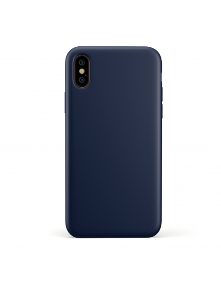 Custodia LiquidSoft® in Silicone + Interno Microfibra - iPhone X/XS - Blu Notte