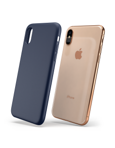 Custodia LiquidSoft® in Silicone + Interno Microfibra - iPhone X/XS - Blu Notte 2