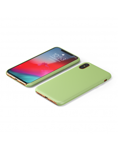 Custodia LiquidSoft® in Silicone + Interno Microfibra - iPhone X/XS - Verde Chiaro