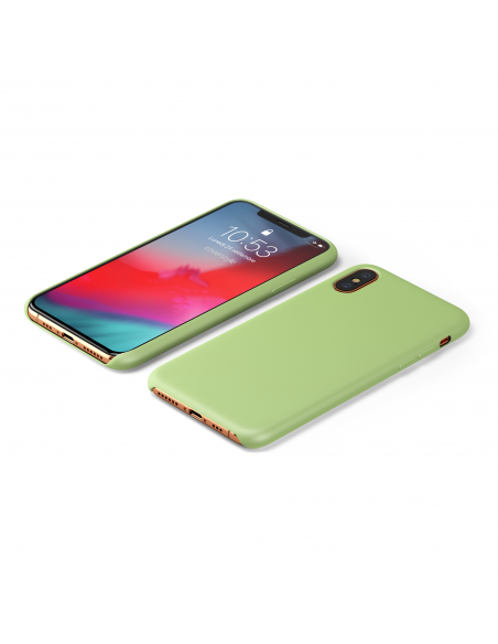 Custodia LiquidSoft® in Silicone + Interno Microfibra - iPhone X/XS - Verde Chiaro