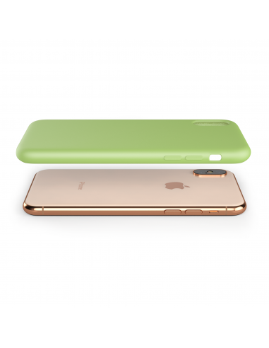 Custodia LiquidSoft® in Silicone + Interno Microfibra - iPhone X/XS - Verde Chiaro