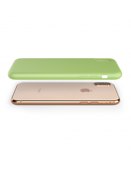 Custodia LiquidSoft® in Silicone + Interno Microfibra - iPhone X/XS - Verde Chiaro