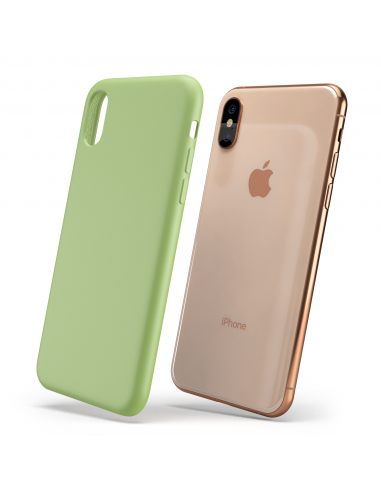 Custodia LiquidSoft® in Silicone + Interno Microfibra - iPhone X/XS - Verde Chiaro