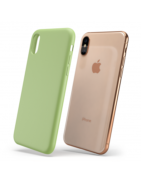 Custodia LiquidSoft® in Silicone + Interno Microfibra - iPhone X/XS - Verde Chiaro