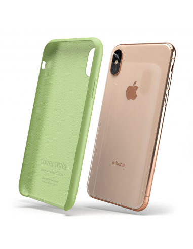 Custodia LiquidSoft® in Silicone + Interno Microfibra - iPhone X/XS - Verde Chiaro