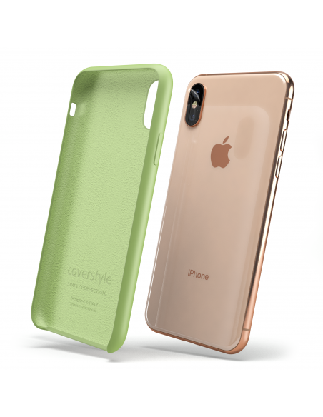 Custodia LiquidSoft® in Silicone + Interno Microfibra - iPhone X/XS - Verde Chiaro