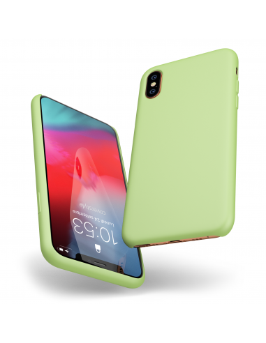 Custodia LiquidSoft® in Silicone + Interno Microfibra - iPhone X/XS - Verde Chiaro