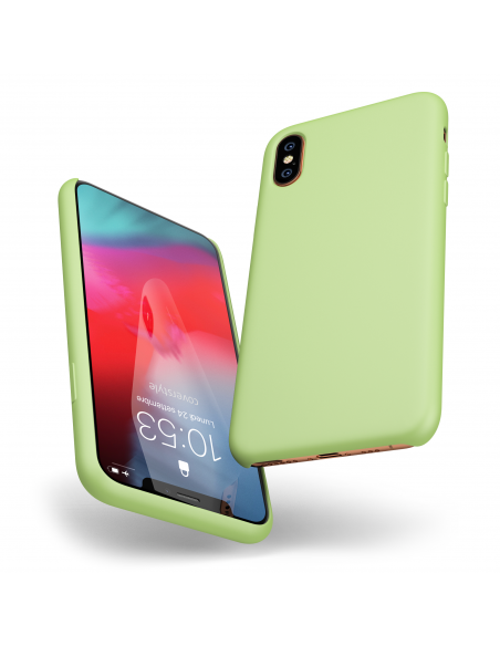 Custodia LiquidSoft® in Silicone + Interno Microfibra - iPhone X/XS - Verde Chiaro