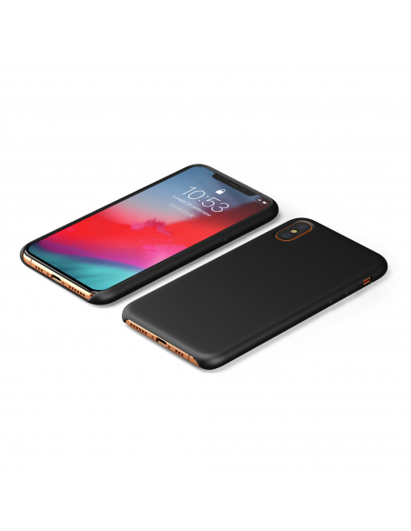 Custodia LiquidSoft® in Silicone + Interno Microfibra - iPhone X/XS - Nero