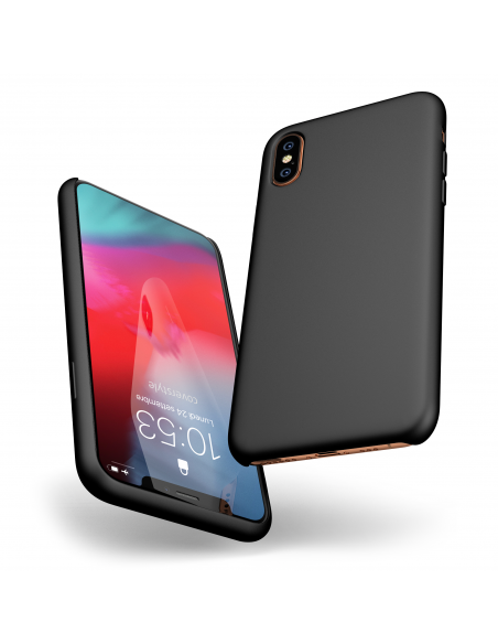 Custodia LiquidSoft® in Silicone + Interno Microfibra - iPhone X/XS - Nero
