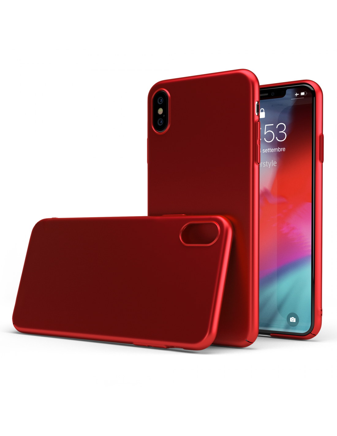Force Case Custodia Protettiva Per IPhone X/XS, Trasparente Con Contorno Rosa, Antiurto Fino A 1,5 M - 2
