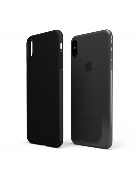 Custodia rigida sottile nero opaco per iPhone XS - UltraSoft