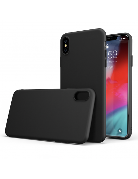 Custodia rigida sottile nero opaco per iPhone XS - UltraSoft
