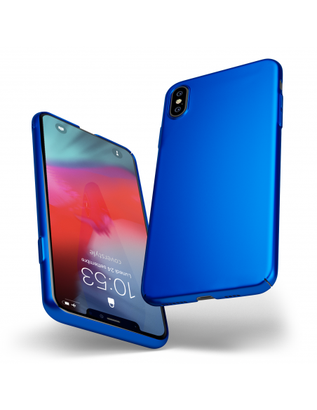 Custodia rigida sottile blu opaco per iPhone XS - UltraSoft