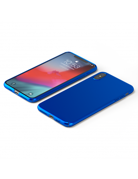 Custodia rigida sottile blu opaco per iPhone XS - UltraSoft