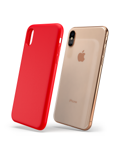Custodia LiquidSoft® in Silicone + Interno Microfibra - iPhone XS Max - Rosso 2