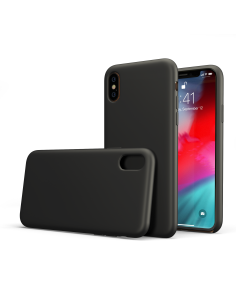 Custodia LiquidSoft® in Silicone + Interno Microfibra - iPhone XS Max - Nero