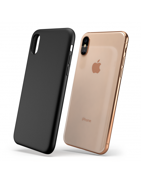 Custodia LiquidSoft® in Silicone + Interno Microfibra - iPhone XS Max - Nero