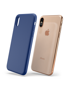 Custodia LiquidSoft® in Silicone + Interno Microfibra - iPhone XS Max - Blu Cobalto 2