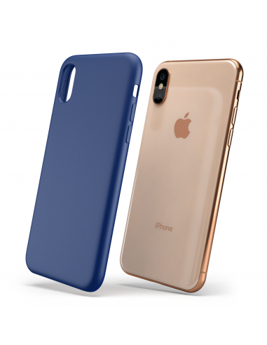 Custodia LiquidSoft® in Silicone + Interno Microfibra - iPhone XS Max - Blu Cobalto