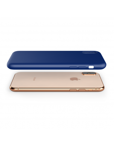 Custodia LiquidSoft® in Silicone + Interno Microfibra - iPhone XS Max - Blu Cobalto