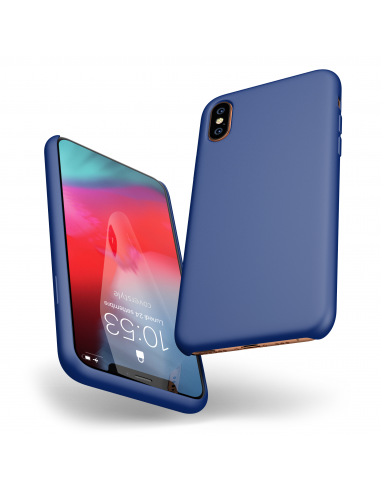 Custodia LiquidSoft® in Silicone + Interno Microfibra - iPhone XS Max - Blu Cobalto