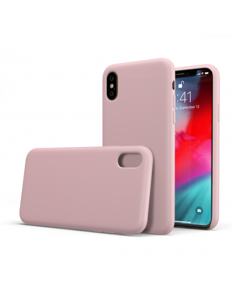 Custodia LiquidSoft® in Silicone + Interno Microfibra - iPhone XS Max - Rosa Chiaro