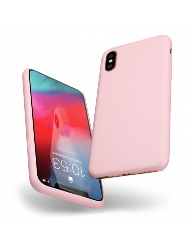 Custodia LiquidSoft® in Silicone + Interno Microfibra - iPhone XS Max - Rosa Chiaro