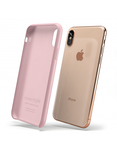 Custodia LiquidSoft® in Silicone + Interno Microfibra - iPhone XS Max - Rosa Chiaro