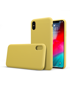 Custodia LiquidSoft® in Silicone + Interno Microfibra - iPhone XS Max - Giallo