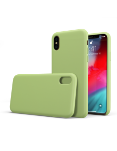 Custodia LiquidSoft® in Silicone + Interno Microfibra - iPhone XS Max - Verde Chiaro