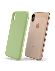 Custodia LiquidSoft® in Silicone + Interno Microfibra - iPhone XS Max - Verde Chiaro 2
