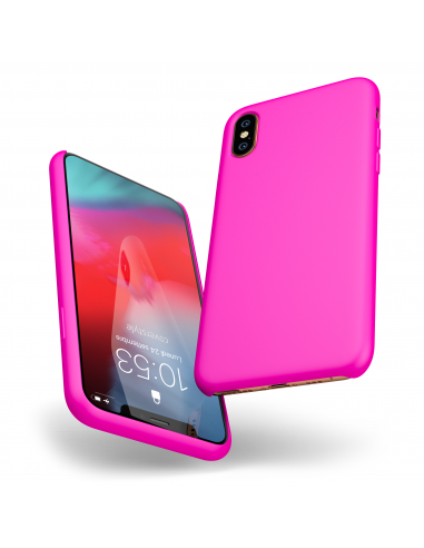 Custodia LiquidSoft® in Silicone + Interno Microfibra - iPhone XS Max - Fucsia
