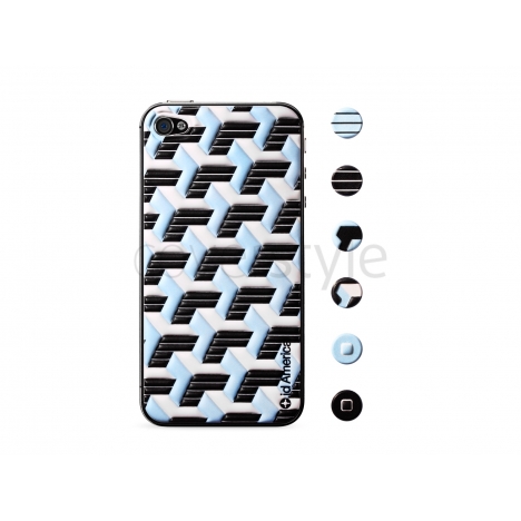 id America - Skin Cushi Art Deco per iPhone 4/4S - Modern Blue