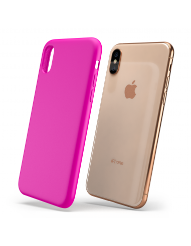 Custodia LiquidSoft® in Silicone + Interno Microfibra - iPhone XS Max - Fucsia
