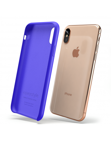 Custodia LiquidSoft® in Silicone + Interno Microfibra - iPhone XS Max - Blu Vivido