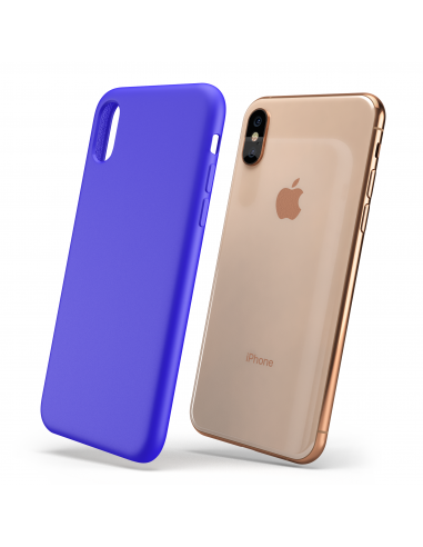 Custodia LiquidSoft® in Silicone + Interno Microfibra - iPhone XS Max - Blu Vivido