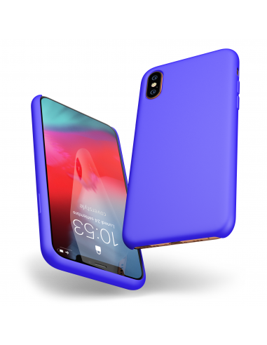 Custodia LiquidSoft® in Silicone + Interno Microfibra - iPhone XS Max - Blu Vivido